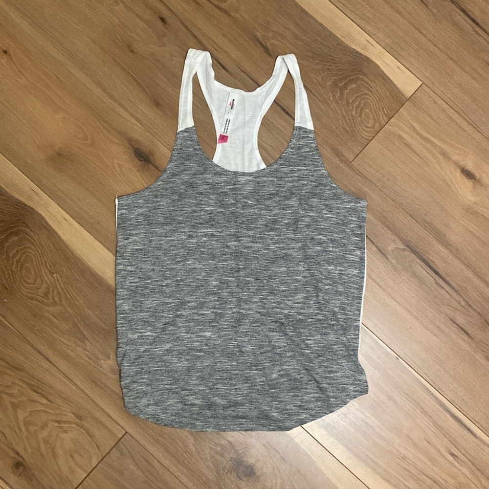 Gray and White Top